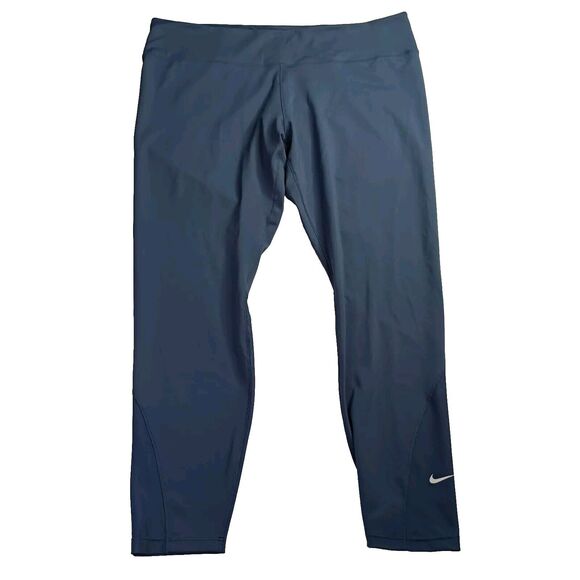 Nike One Women Diffused Blue Mid-Rise 7/8 Mesh-Paneled Leggings (DD0249-491) XXL - Picture 1 of 10
